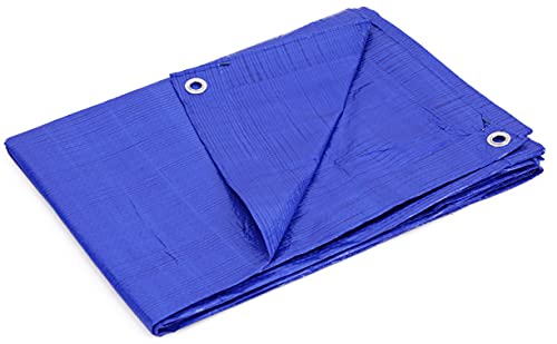 Kotap TRA2030 Waterproof All-Purpose Multi-Use Protection/Coverage 5-mil Poly Tarp, Cut Size: 20 x 30'/Finished Size: 19' X 29' 4", Blue